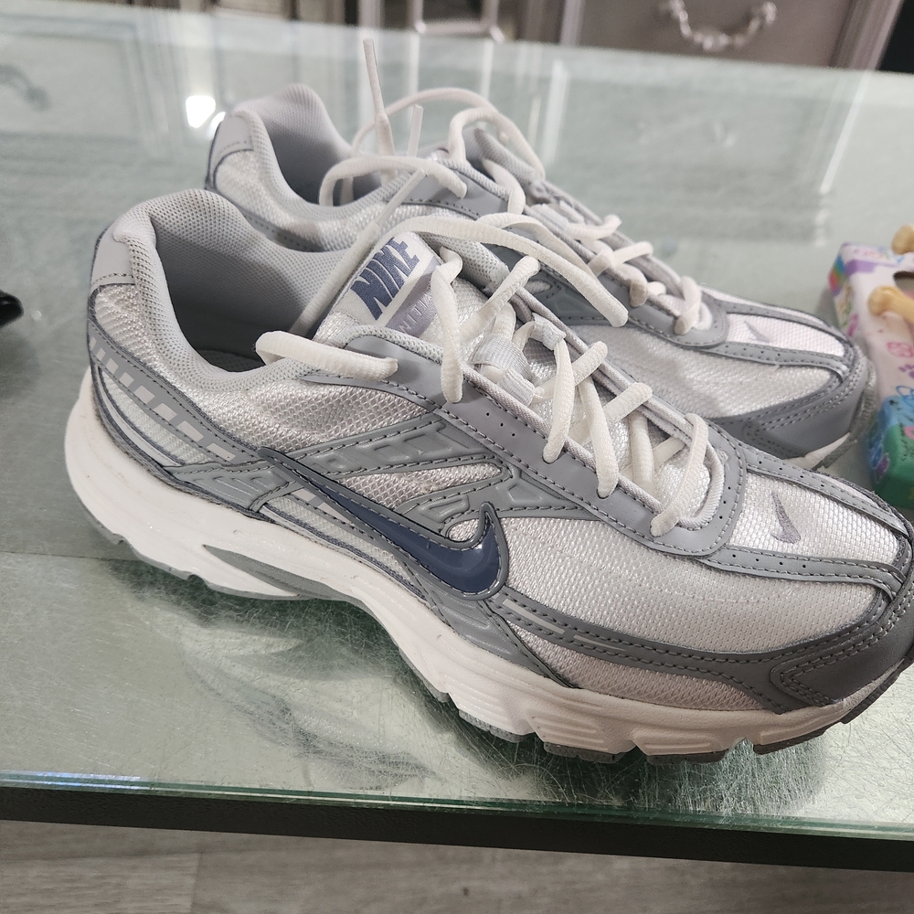 Nike Silver and Blue Sneakers